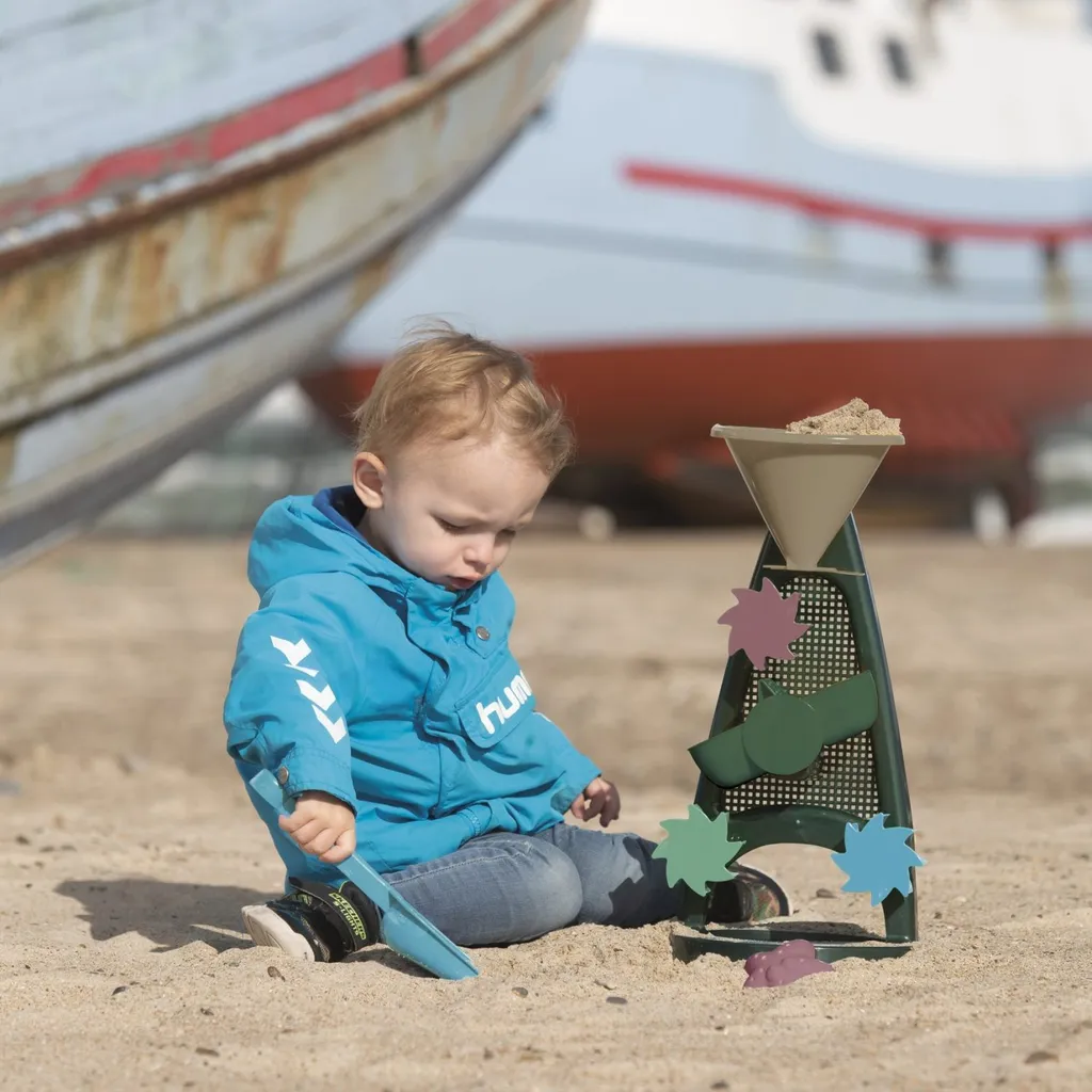 Set de sable Blue Marine Toys : Ensemble de jeux de plage bleu complet - 6