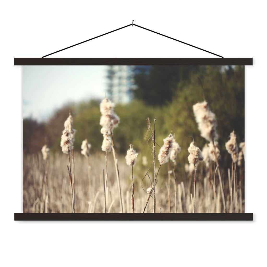 MuchoWow Textilposter Baumwolle - Sonne - Pflanzen 90x60 cm mit schwarzem Rahmen - Aufhängungssatz