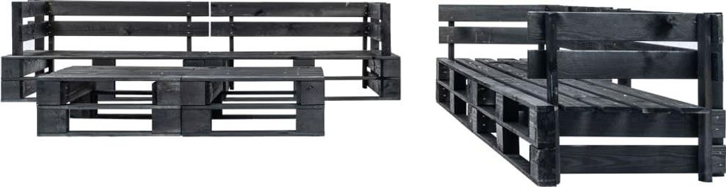 vidaXL 6-tlg. Garten-Lounge-Set aus Paletten Schwarz Holz