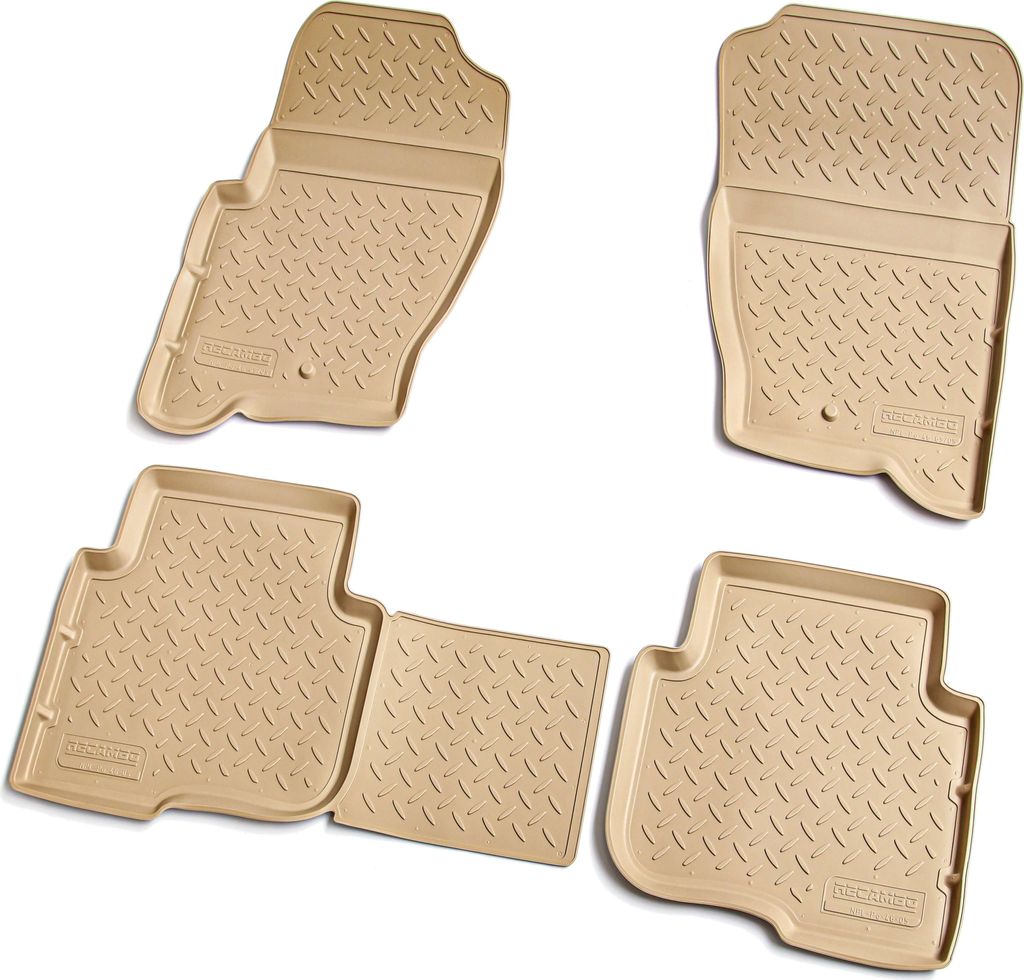 Gummi Fussmatten für LAND ROVER Discovery III + IV | 2004-2017 | beige mit Rand