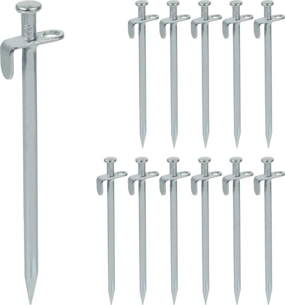 Piquets de Tente en Acier Galvanisé pour Sol Rocheux Relaxdays 25 cm