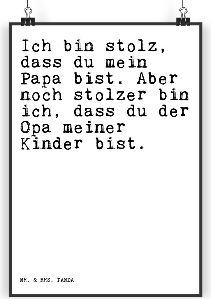 Mr. & Mrs. Panda Bild Ich bin stolz, dass... DIN A4 - Weiß - Geschenk, wanddeko, Spruch Sprüche Weisheiten Zitate Lustig Weisheit Worte, Wandbild...