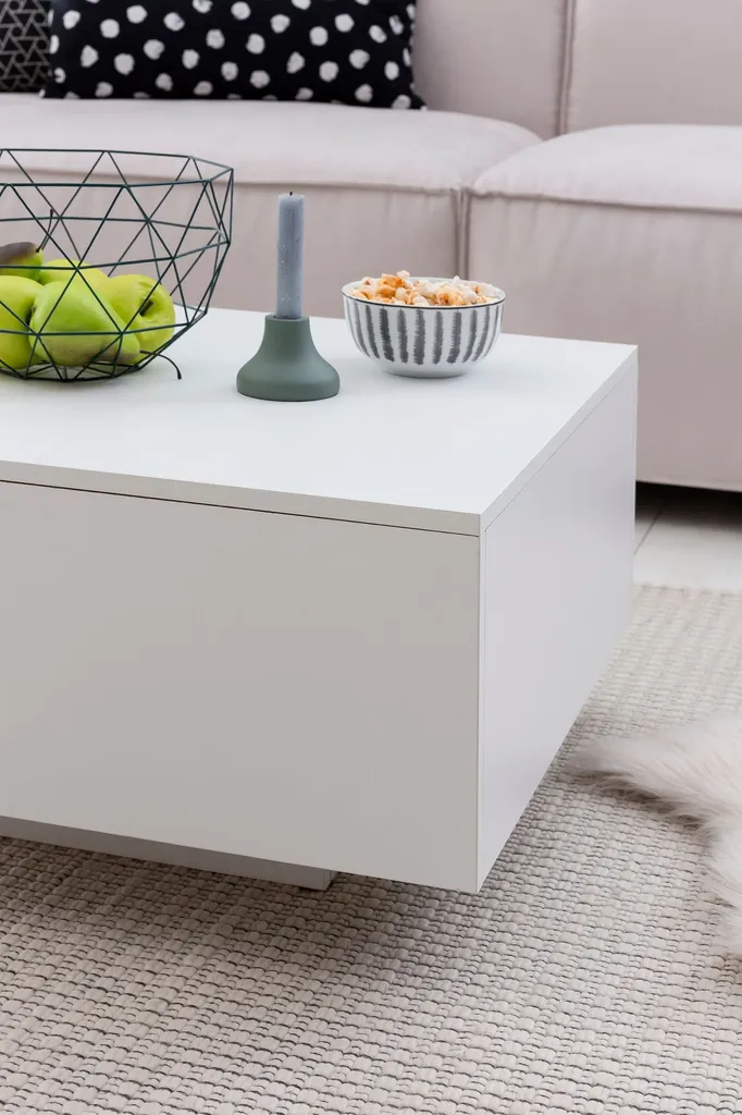 Table d'appoint cube blanche 60x60 cm en bois, finition design épuré - 5