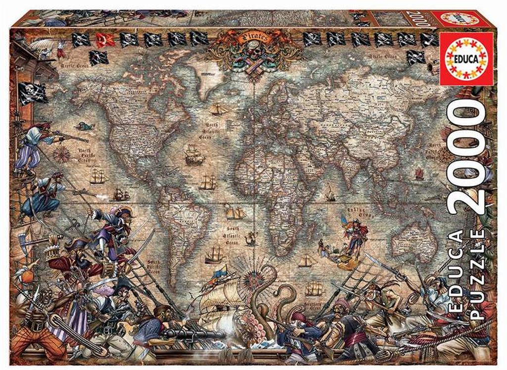 Educa - Pirtsk mapa svta 2000 dlk puzzle Obrázek produktu 