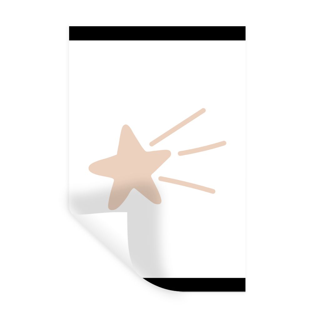 MuchoWow Wandtattoo Wandsticker Wandaufkleber Fallender Stern - Pastell - Kinder - Rosa - Kinder 30x40 cm Selbstklebend und Repositionierbar - St...