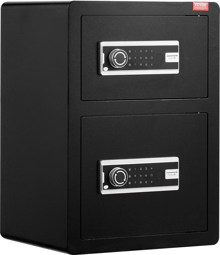 Coffre-fort de sécurité 59cm Noir à double accès Code et Clé USB - 10
