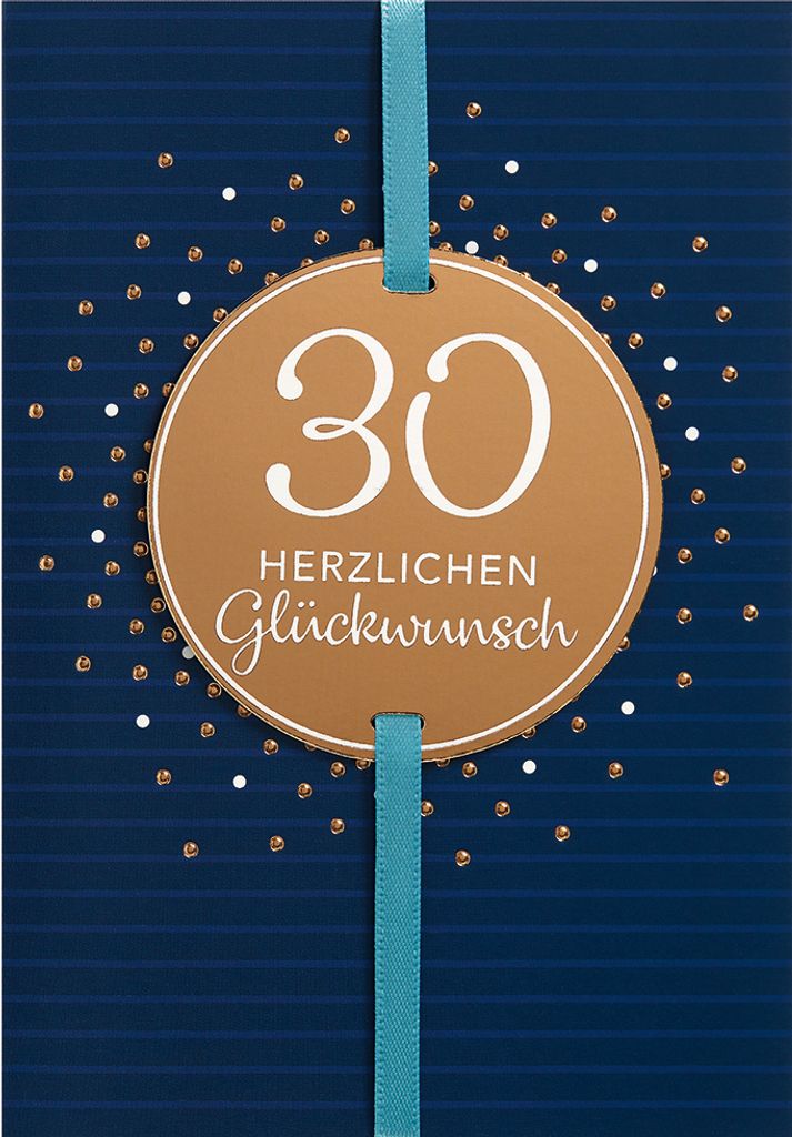 30 Geburtstag Glückwunschkarte im Format 115x17cm mit Umschlag