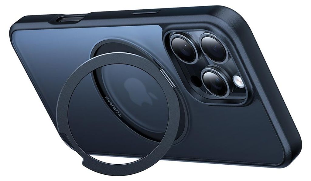 Torras Ostand Hlle fr iPhone 16 Pro (schwarz)