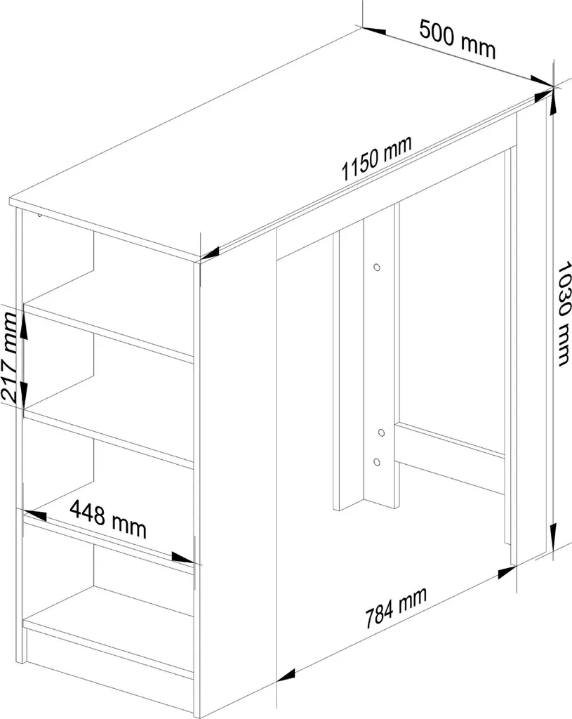Table de Bar Compacte Akord Blanche et Chêne : Solution Petits Espaces - 2