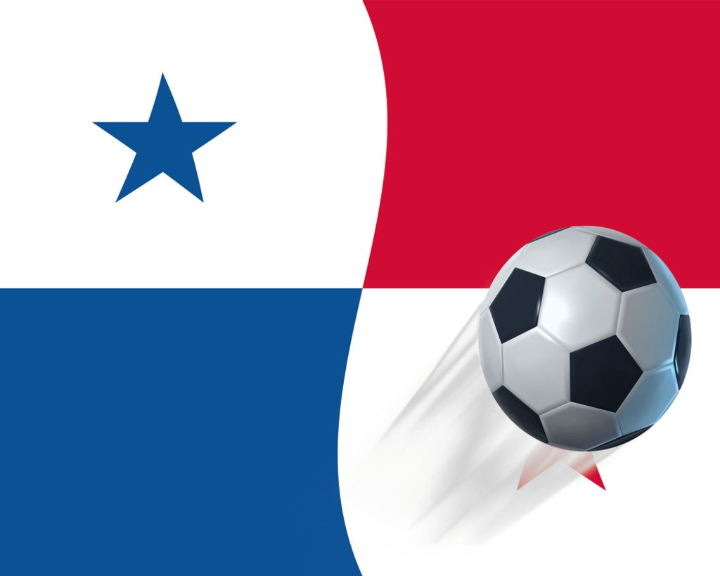 Fußball Kunstdruck Bild - Panama Länder-Flagge (40 x 50 cm)