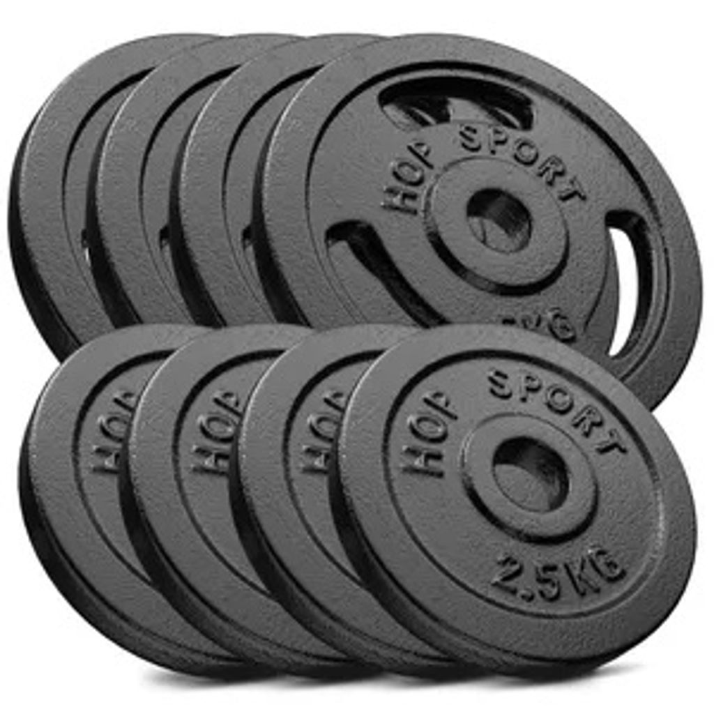 Hop-Sport 30kg Hantelscheiben-Set 4x2,5+4x5 kg 30/31mm Produktbild 
