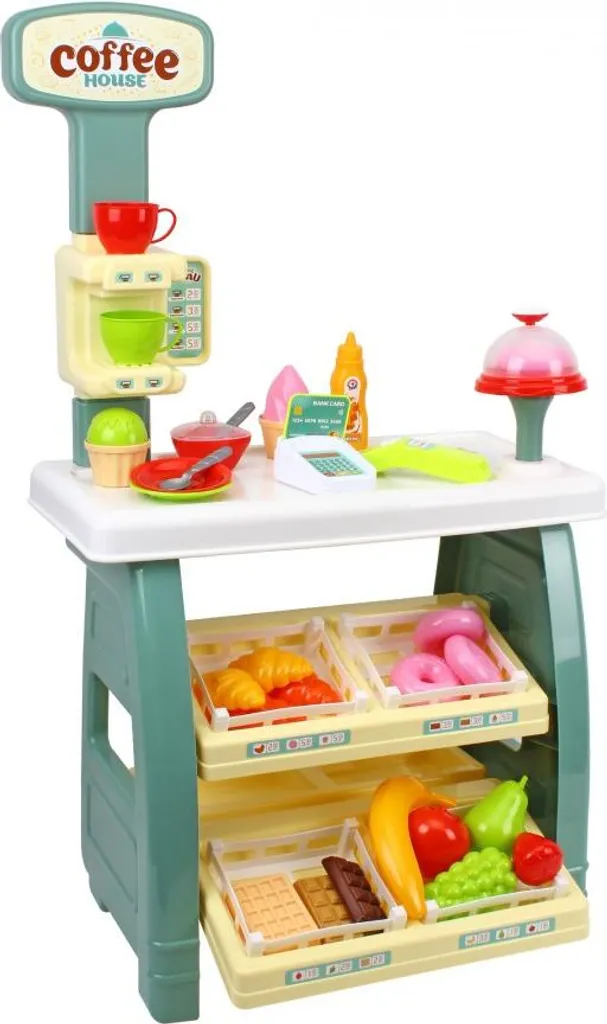 Magasin d'enfants et café complet : le set d'apprentissage avec 37 accessoires