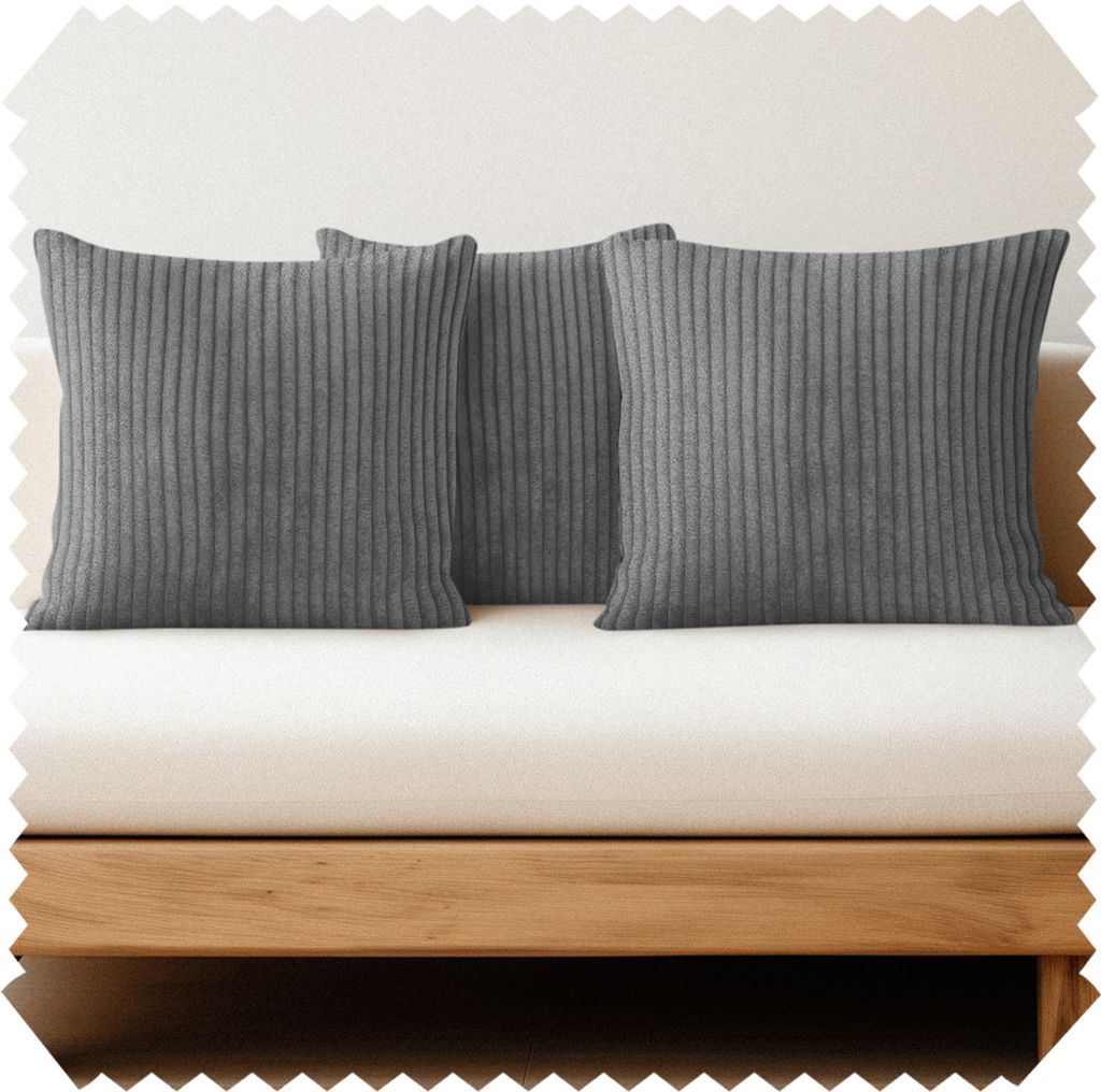 novely® 3er Set Dekokissen PORTO Cord-Optik Kissen Produktbild 