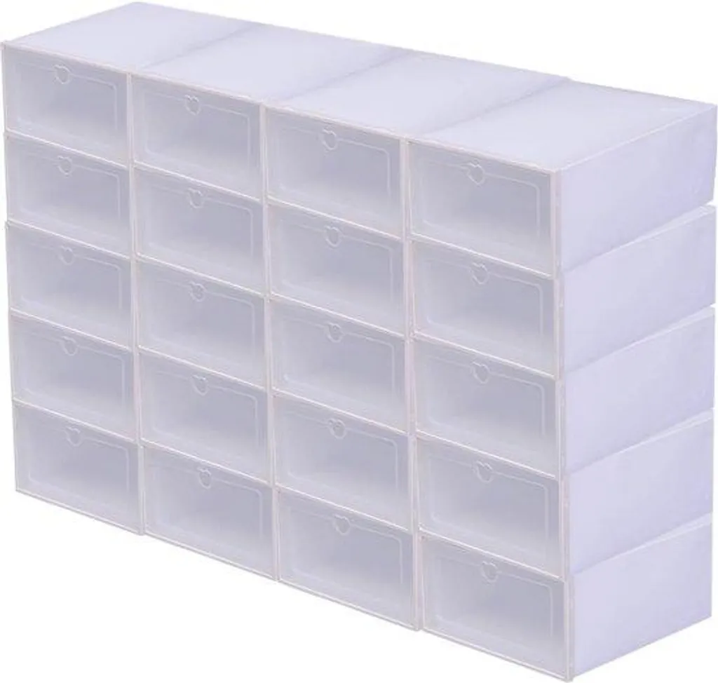 Boîtes à chaussures transparentes lot de 20 unités empilables et aérées