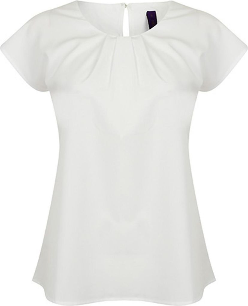 Henbury LadiesŽ Pleat Front Short Sleeve Blouse