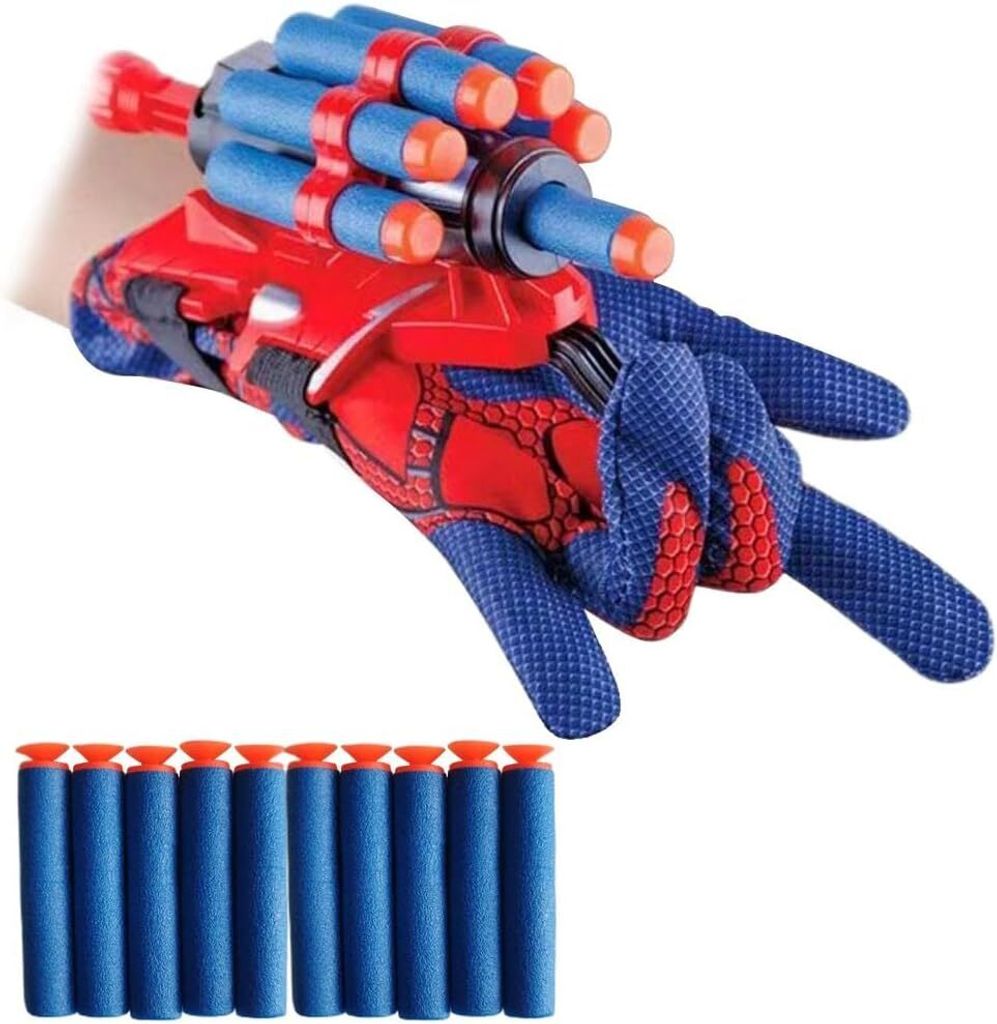 Spinne Web Handschuhe Shooters Kostüm Spielzeug für Kinder Mädchen Jungen, Web Shooter Handschuh Cosplay Launcher Action Figur mit Handgelenk Sp...