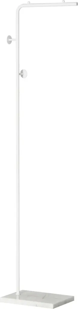 Fini les chutes : Portemanteau stable pied marbre blanc - Structure métal