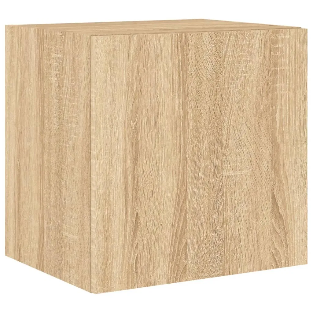 SYFAX Mobili TV Sospesi con LED Rovere Sonoma - Set 2 Pezzi Design Moderno - 6
