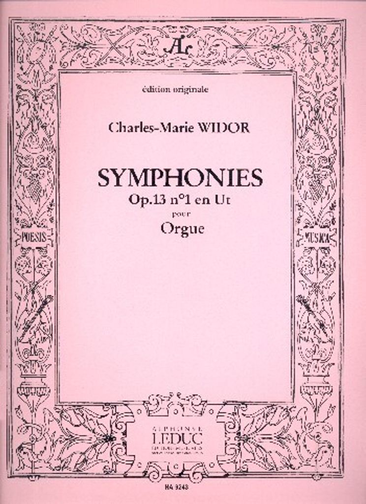 Symphonie ut majeur no.1 op.13 pour orgue