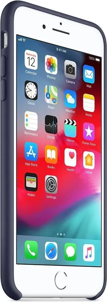 Coque iPhone 8 Plus silicone bleu nuit avec doublure en microfibre