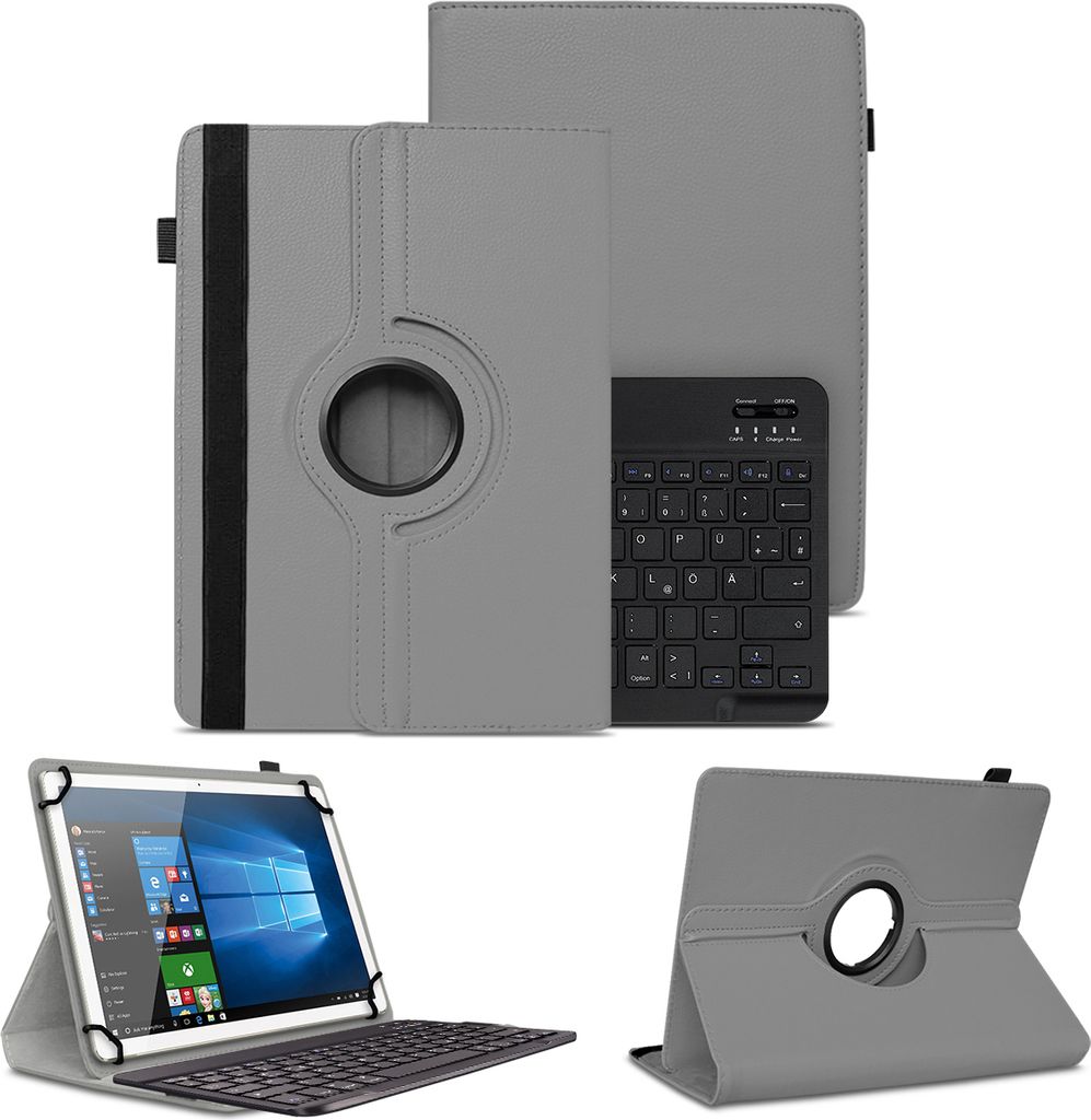 Schutzhülle für Xiaomi Redmi Pad SE Bluetooth Tasche 360 Drehbar QWERTZ TastaturFarben:Grau