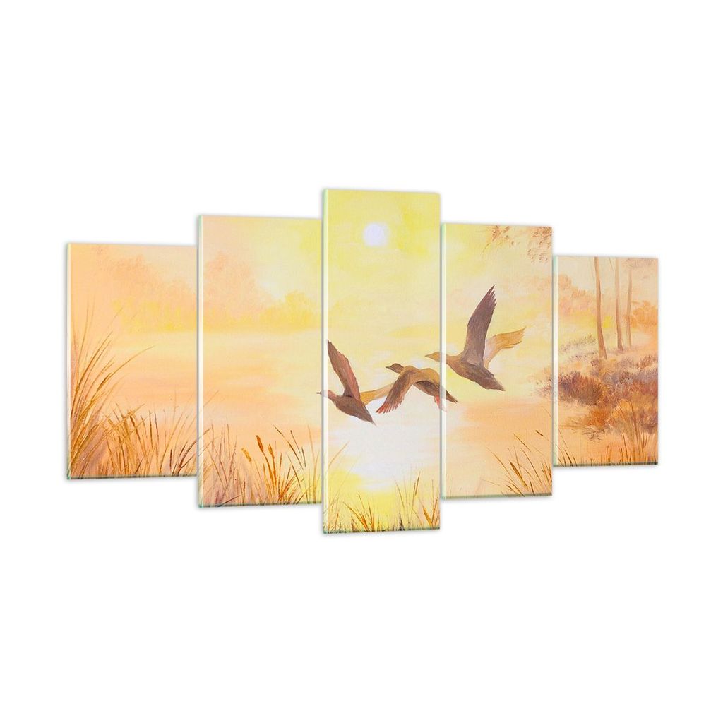 Bilder auf glas - Vogel Natur Wasser - 160x85cm - Glasbilder - Wandbilder - Kunstdruck - zum Aufhängen bereit - Wanddekoration aus Glas - Glas Bil...