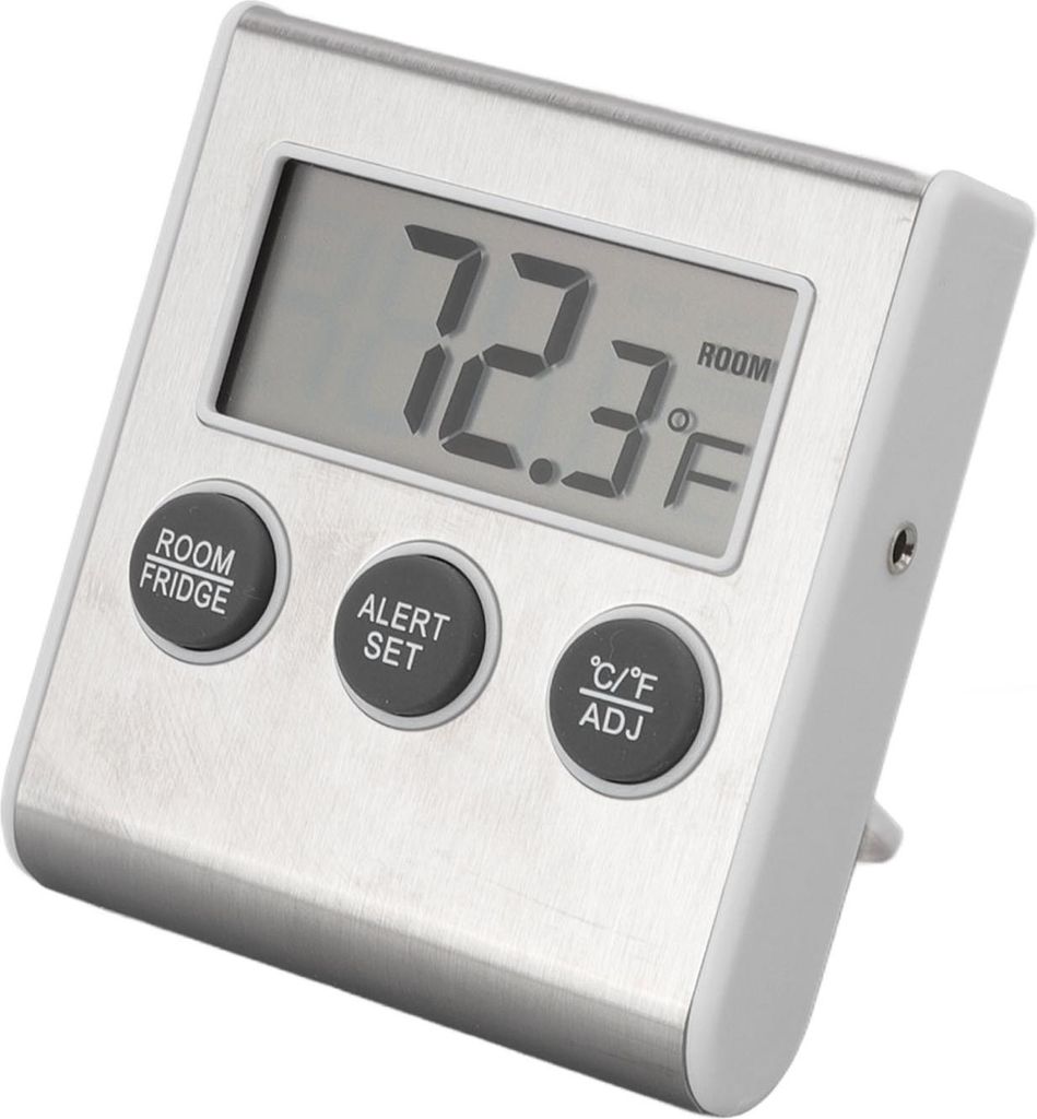 Digitales Kühlschrankthermometer Alarm-Speicher-Funktion Kleines Gefrierschrank-Thermometer mit Magnet für Labor Weiß