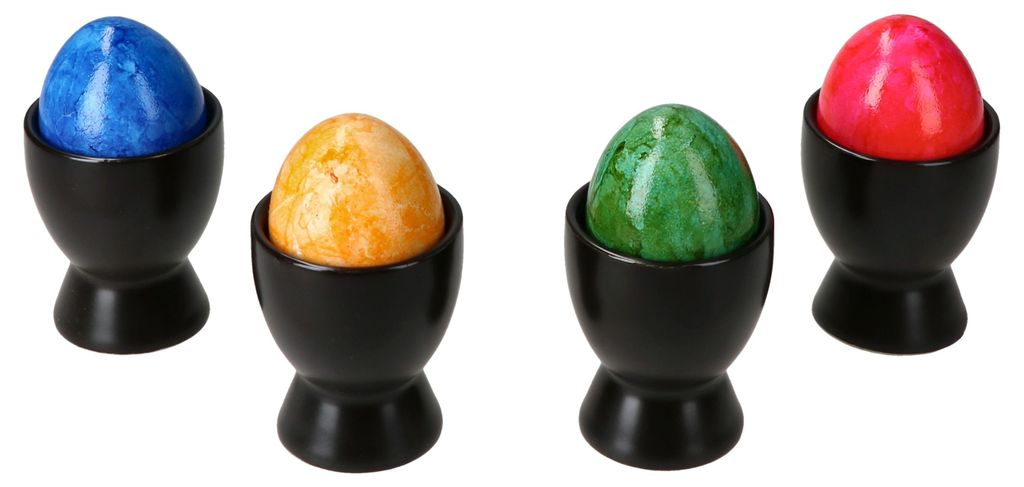 4x Nero Eierbecher schwarz Steingut für 4 Personen Produktbild 