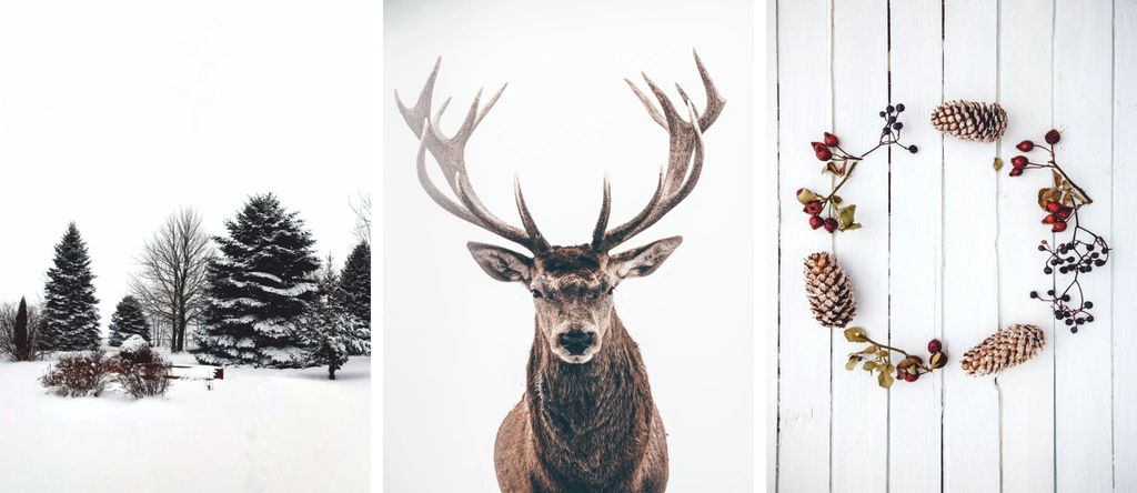 Weihnachtsplakate Minimalistische Wandbilder 3x30x40