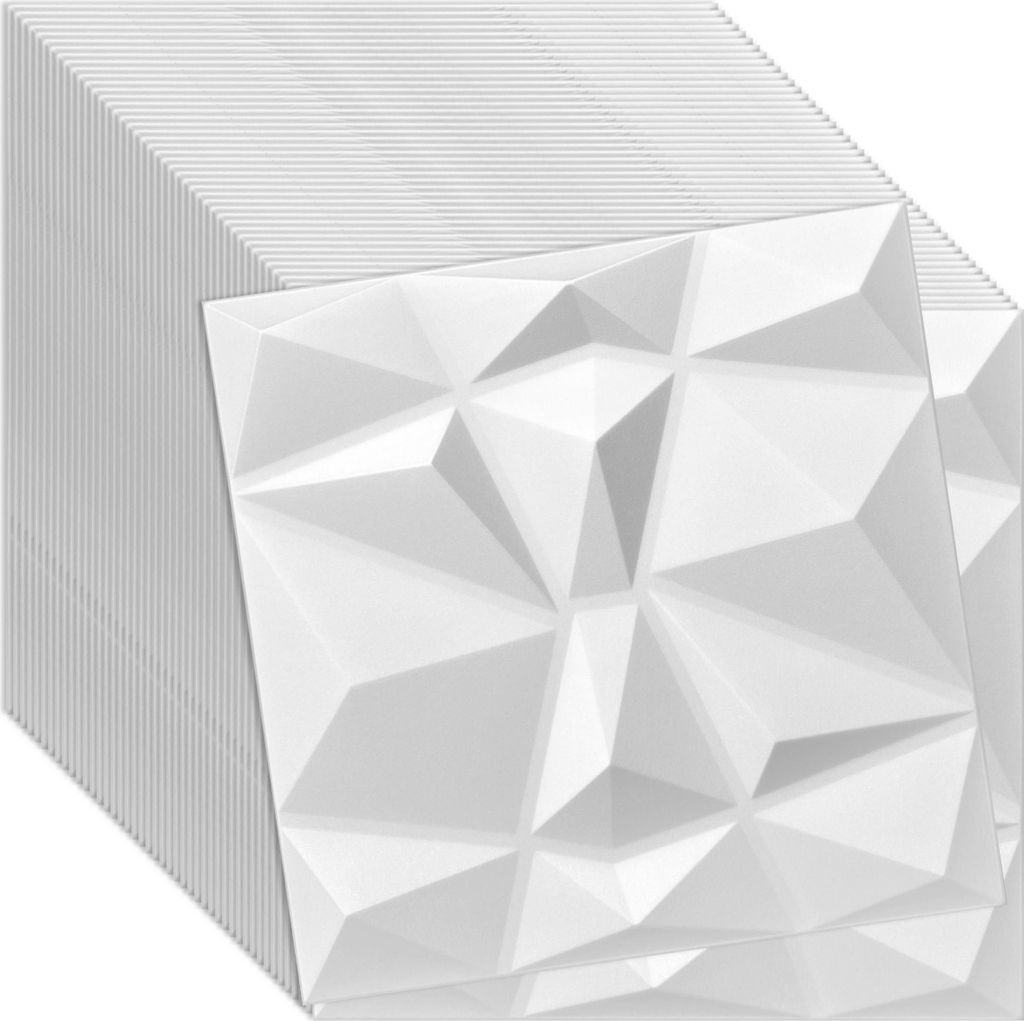 3D Wandpaneele Weiß 48 Stück / 12 m² | Deckenpaneele aus Produktbild 