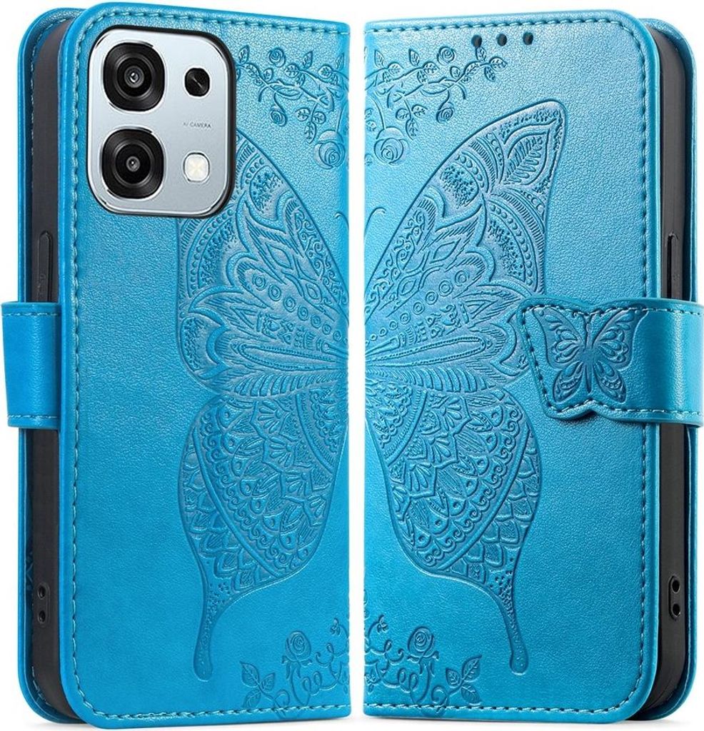 OPPO A6 Pro 5G Hülle - Coverup Schmetterling Klapphülle - Blau