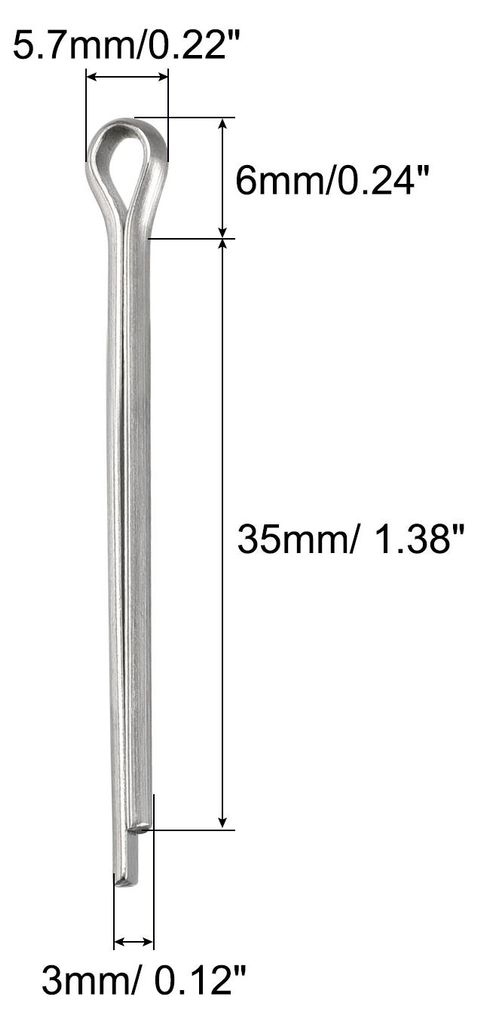 30 Stš¹ck Splintstift Geteilter Splint 3x35mm Edelstahl Klippverschluss Sicherungssplinte fš¹r Kfz Silber
