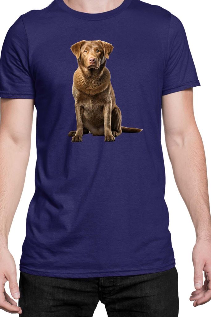 Herren T-Shirt Dogs Breeds Chesapeake Bay Retriever Dog Breed 007, Man XL / Dunkelblau