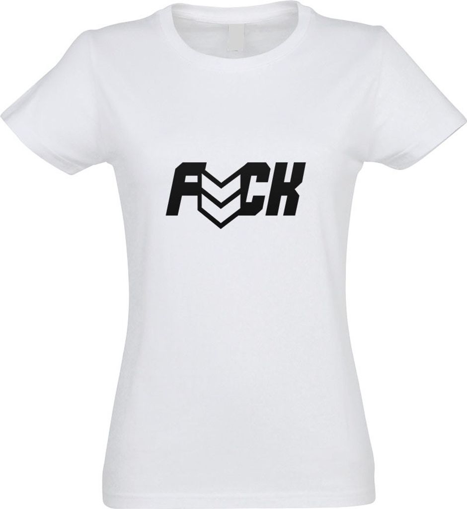 Kiwistar - T-Shirt tailliert - Damen - Weiss - Fuck - mit Motiv Bedruckt - Funshirt Design - Sport - Freizeit - Damen - S