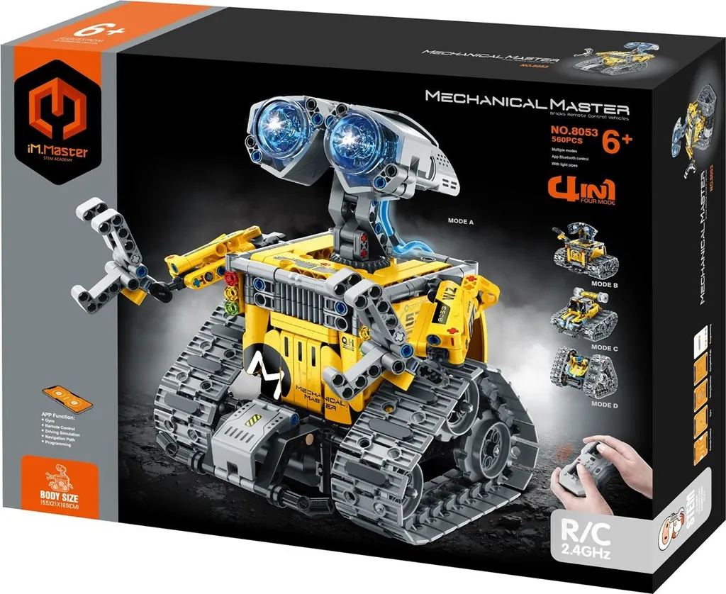 Robot RC 4-en-1 Jaune : Finis l'Ennui avec ce Jeu de Construction 560 P