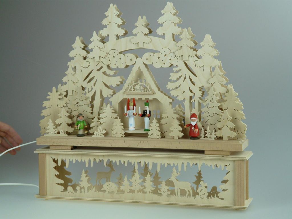 Original Erzgebirgischer Marken Schwibbogen Lichterbogen 50 x 43 cm K50-3_226
