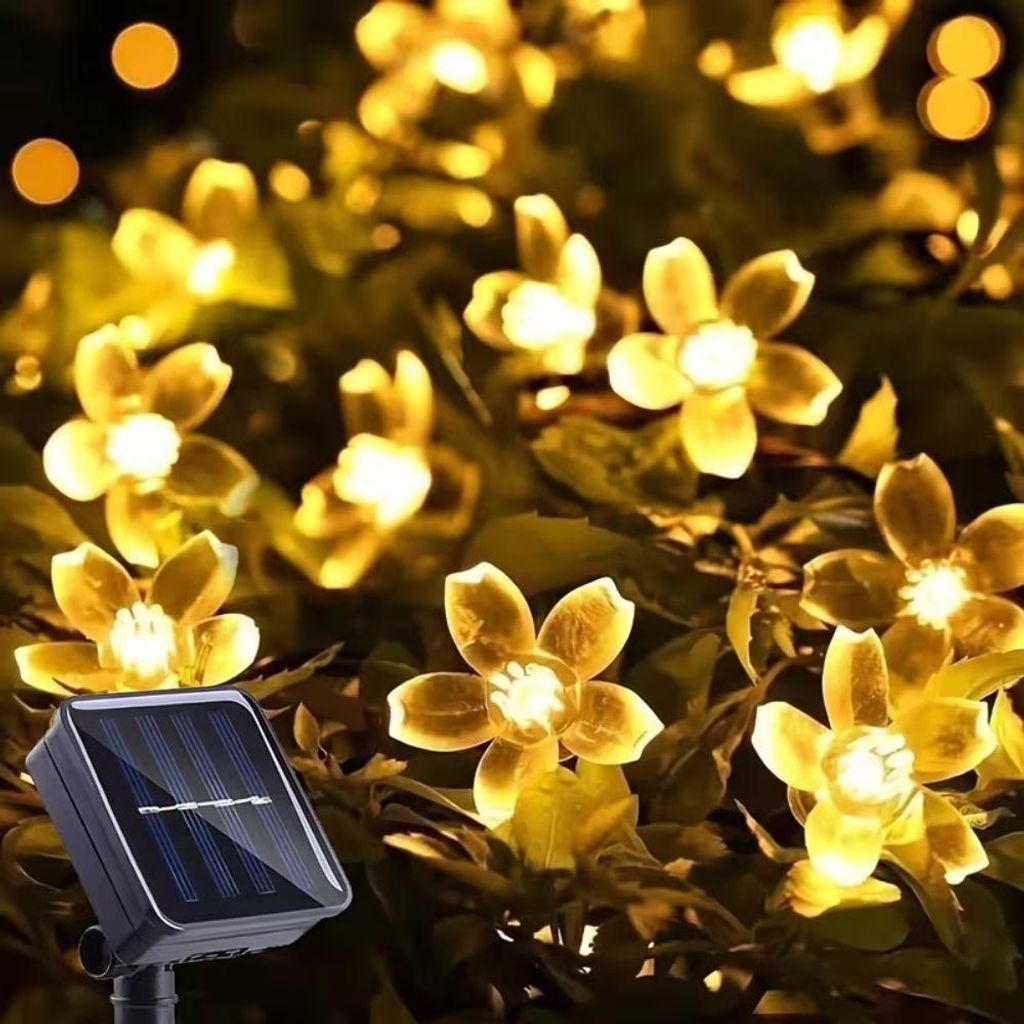 5m 20 LED Solar Lichterkette Kirschblüten LED Außen Produktbild 