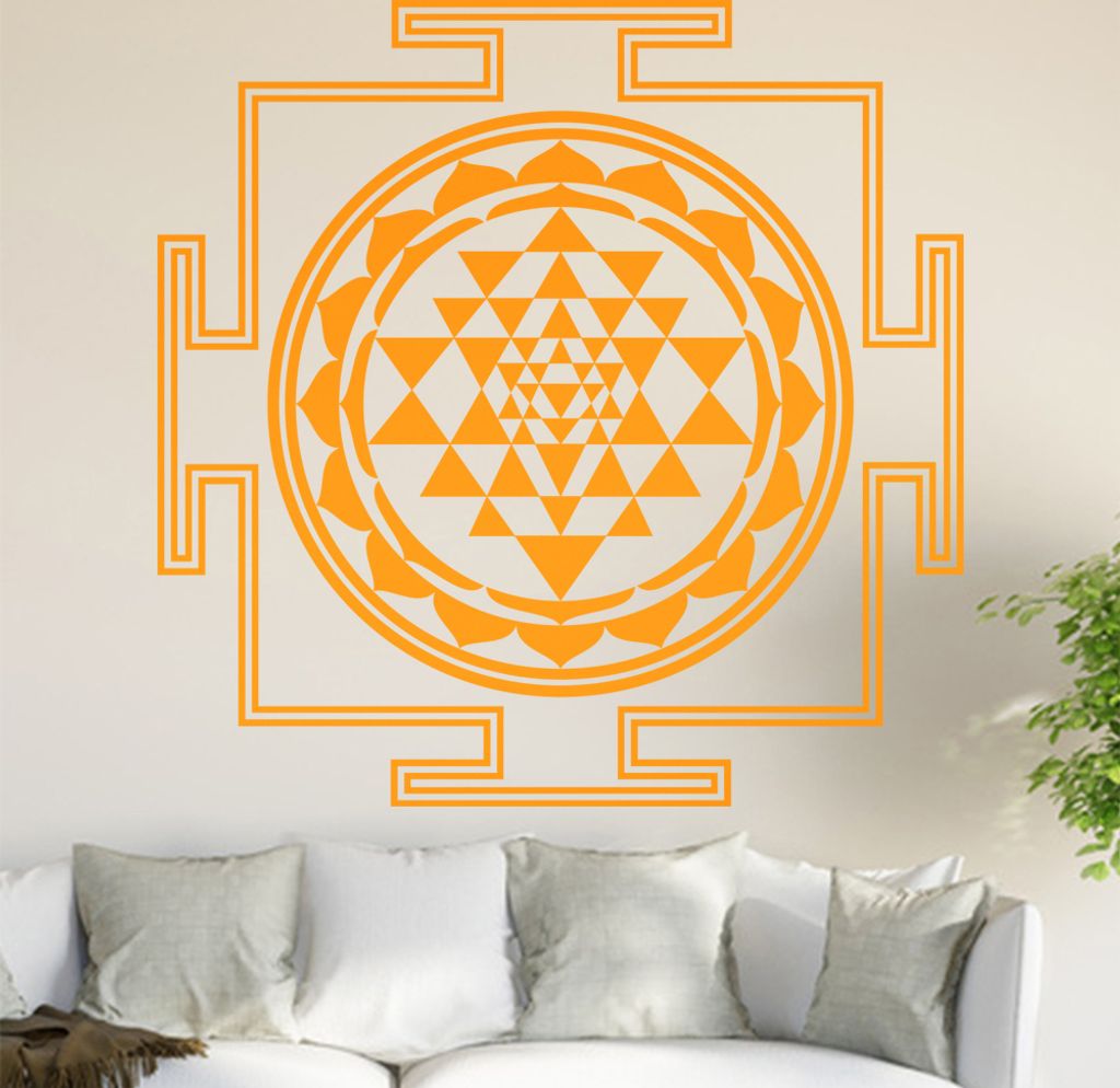 Sri Yantra Wandtattoo in 6 Größen - Wandaufkleber Wall Sticker - Dekoration, Küche, Wohnzimmer, Schlafzimmer, Badezimmer