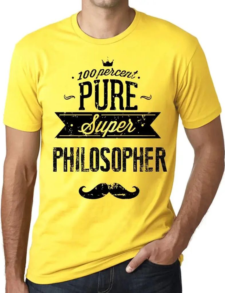 Herren Grafik T-Shirt 100% reine Superphilosophen – 100% Pure Super Philosopher – Öko-Verantwortlich Vintage Jahrgang Kurzarm Lustige Druck Ge...
