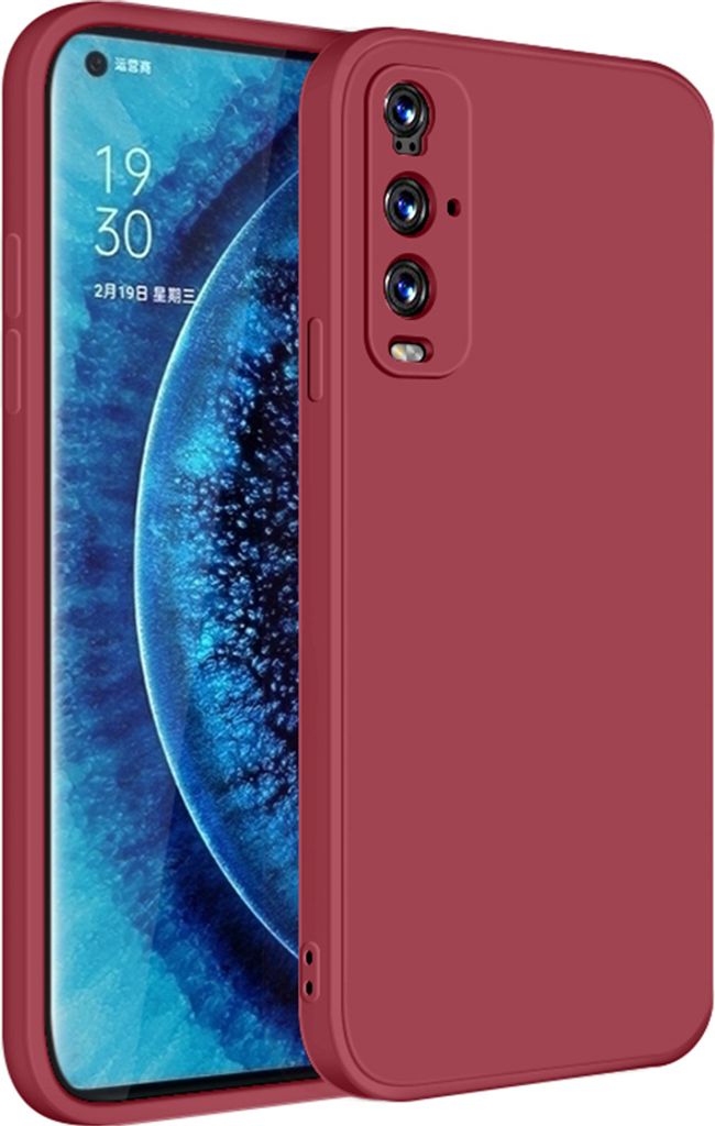 OPPO Find X2 Hülle, LaimTop Slim Liquid Silikon Gel Gummi Schutzhülle für OPPO Find X2 Rot