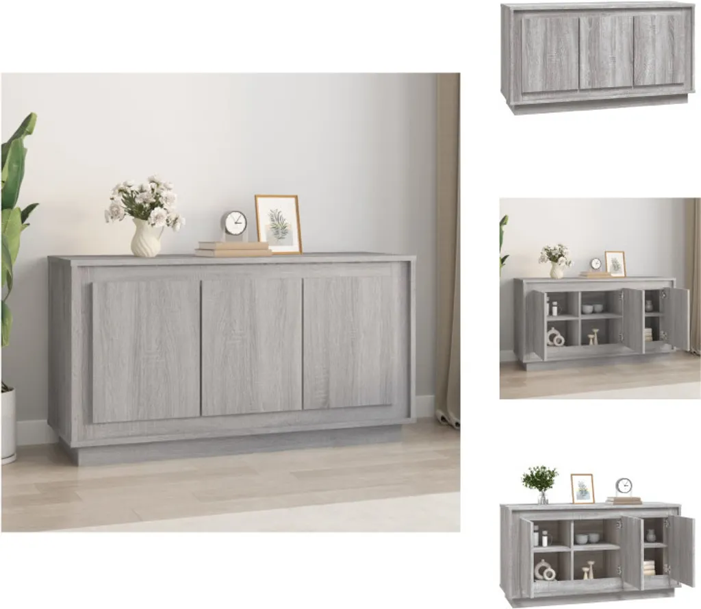 vidaXL Credenza Chic Grigio Sonoma 102x35x55 cm | Arredo Living