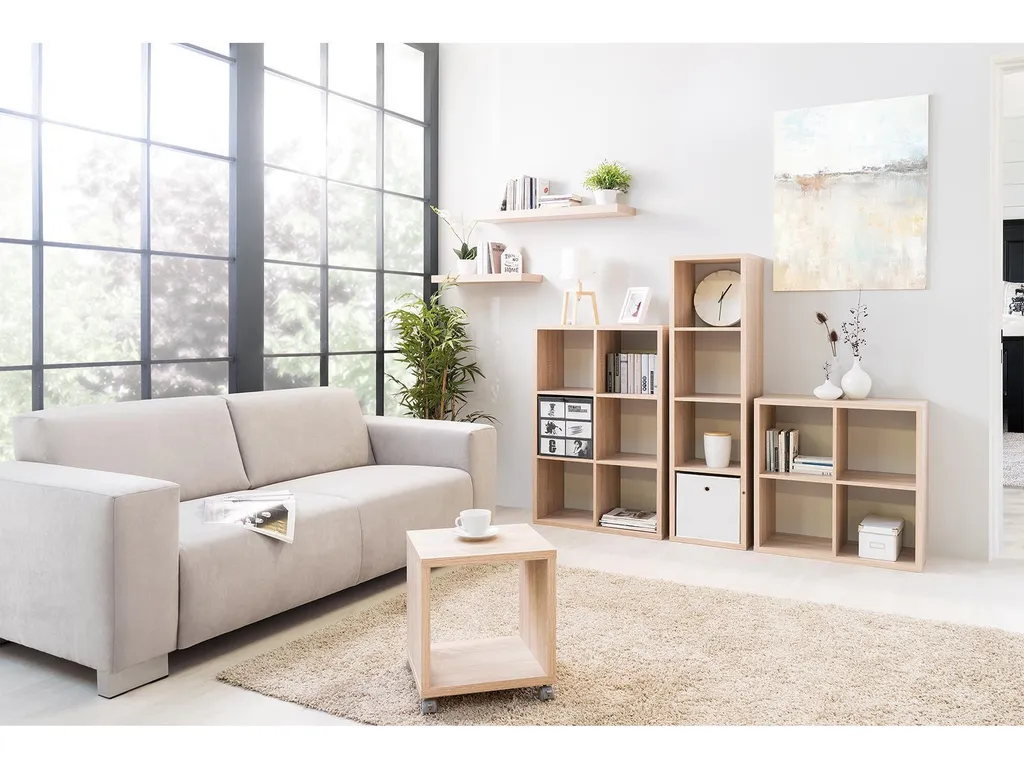 Bibliothèque Mareen décor chêne Sonoma - Meuble de rangement multi-usage - 4