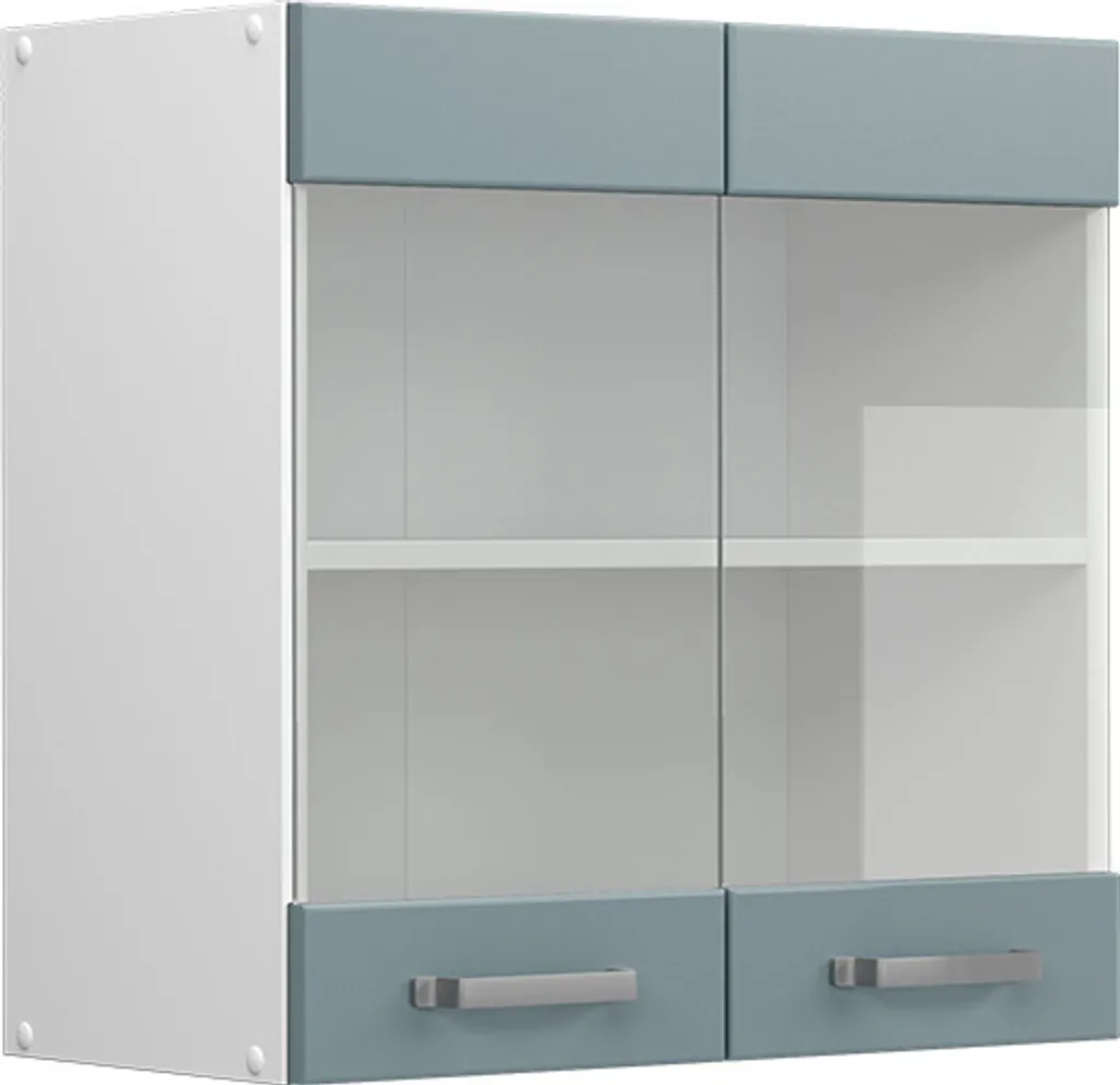 Mobile Pensile 60cm Ante Vetro Vicco R-Line Grigio-Blu Bianco