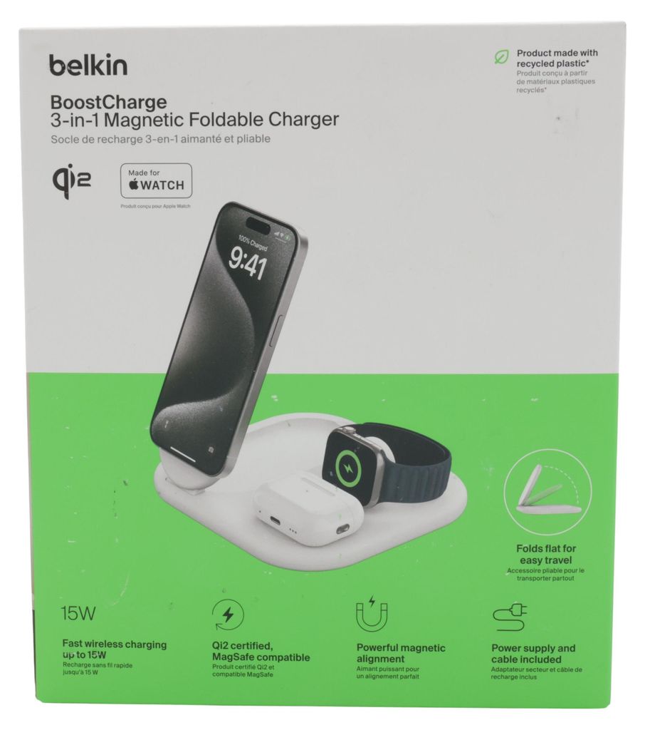 Belkin BOOST Charge 3-in-1 Qi2 15W magnetische oplader, Productafbeelding 