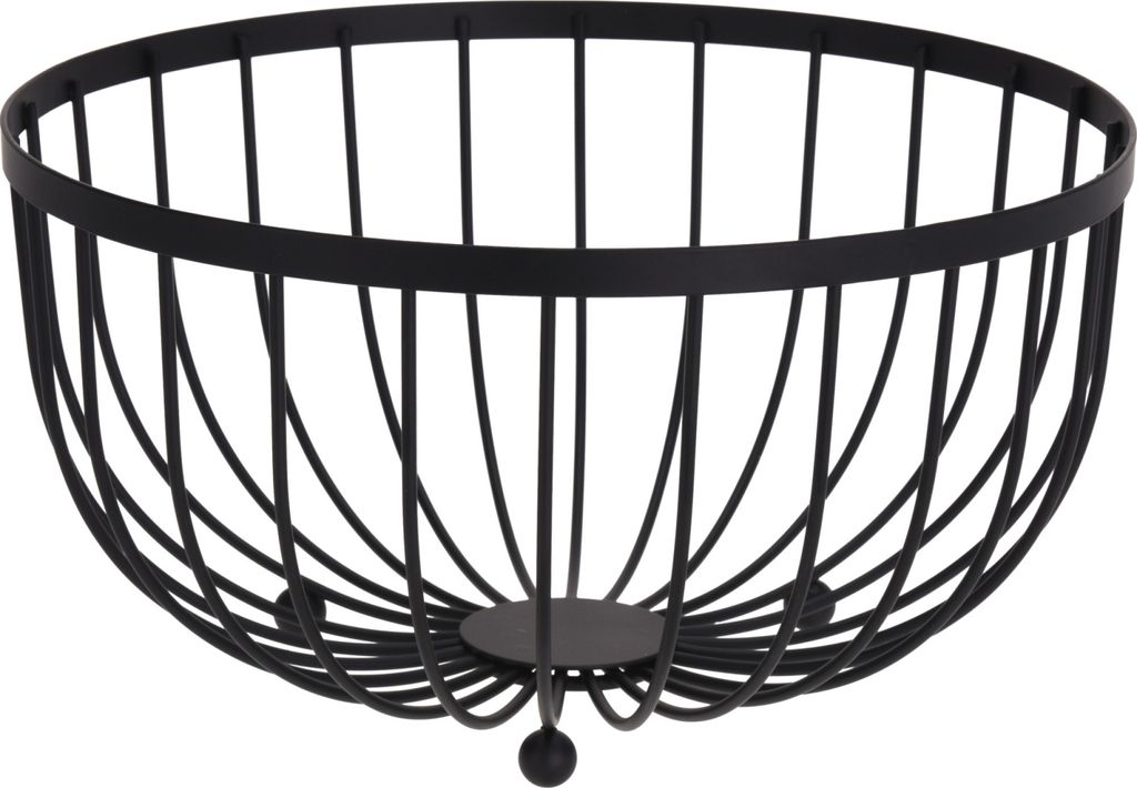 Obstschale Koopman Black Style, Metall, 25x13 cm, schwarz Produktbild 