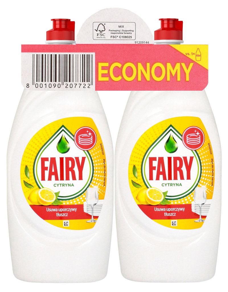 FAIRY Zitronen-Geschirrspülmittel 2 x 900 ml Produktbild 
