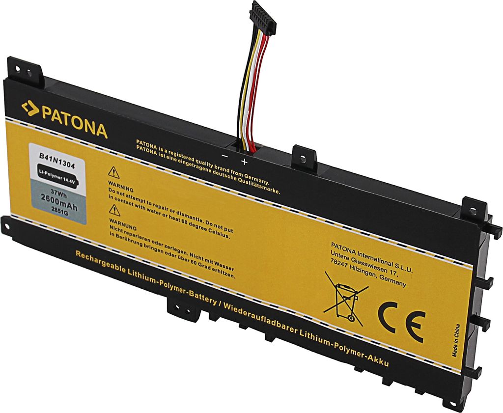 PATONA-Batterien für NTB-ASUS VivoBook V451L 2600mAh Li-Pol 14,4V B41N1304