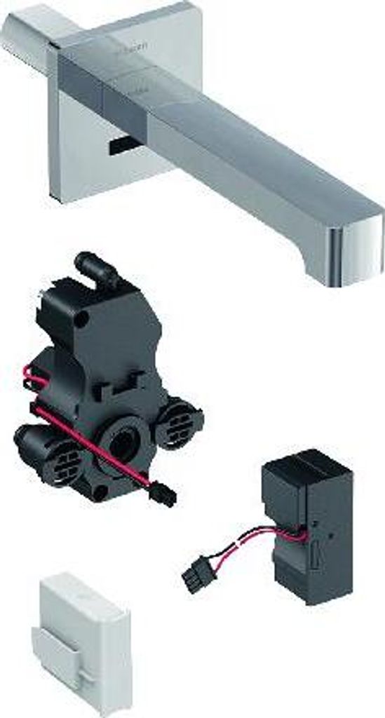 Geberit Brenta Waschtischarmatur, Ausladung 220mm, ohne Mischer, Netzbetrieb, für UP-Funktionsbox, 116.291.21.1