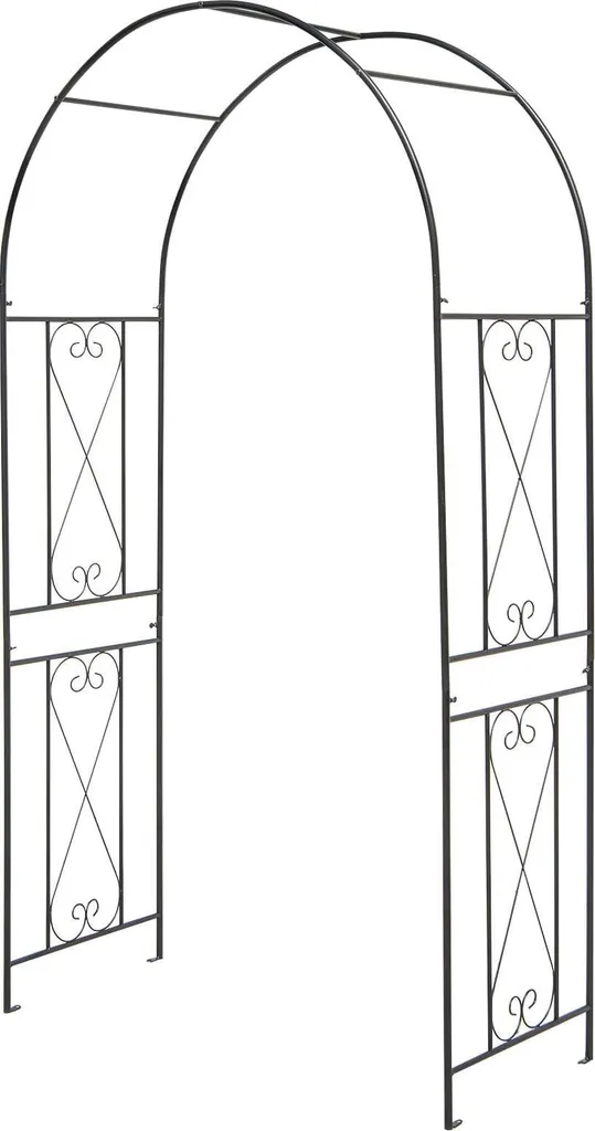 Arche décorative en métal noir avec piquets de fixation intégrés
