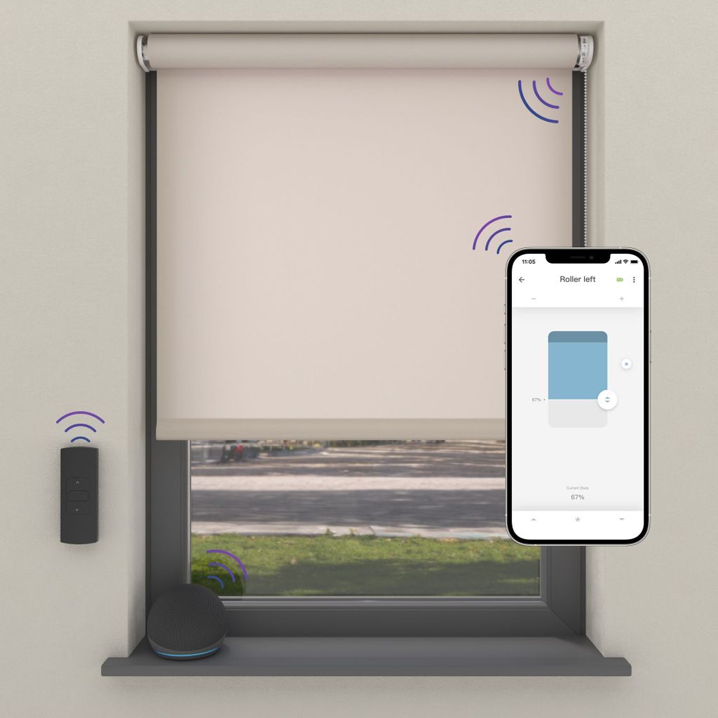 Cocoon Home Elektrisches Rollo 60x190 - Lichtdurchlässig - Smart - Sand